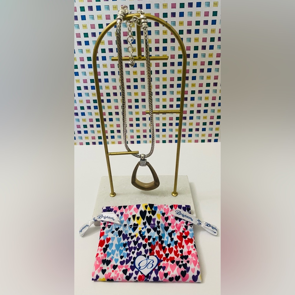 Brighton Silver Necklace with Bronze Teardrop Pendant